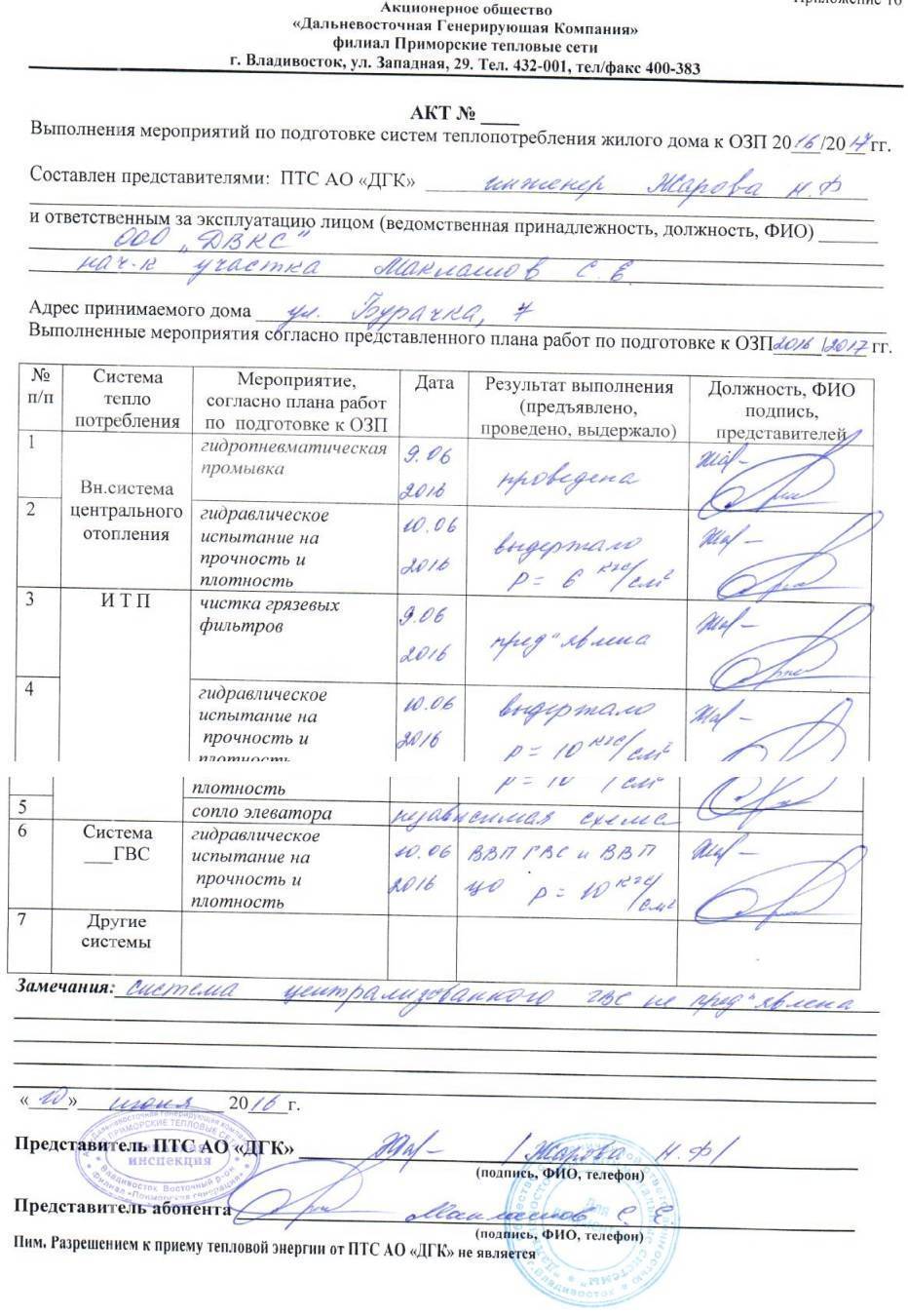 Техзадание на промывку системы отопления образец