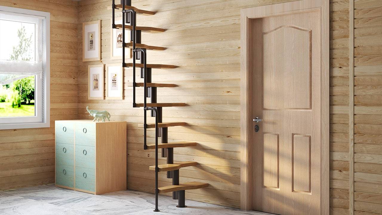 Как сделать лестницу на 2 этаж если мало места фото