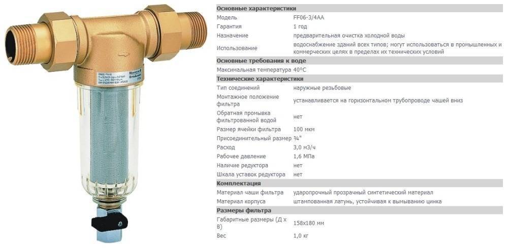 Какая резьба у косого фильтра для воды