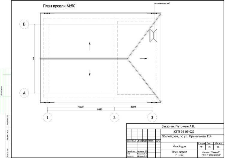 План мягкой кровли чертеж