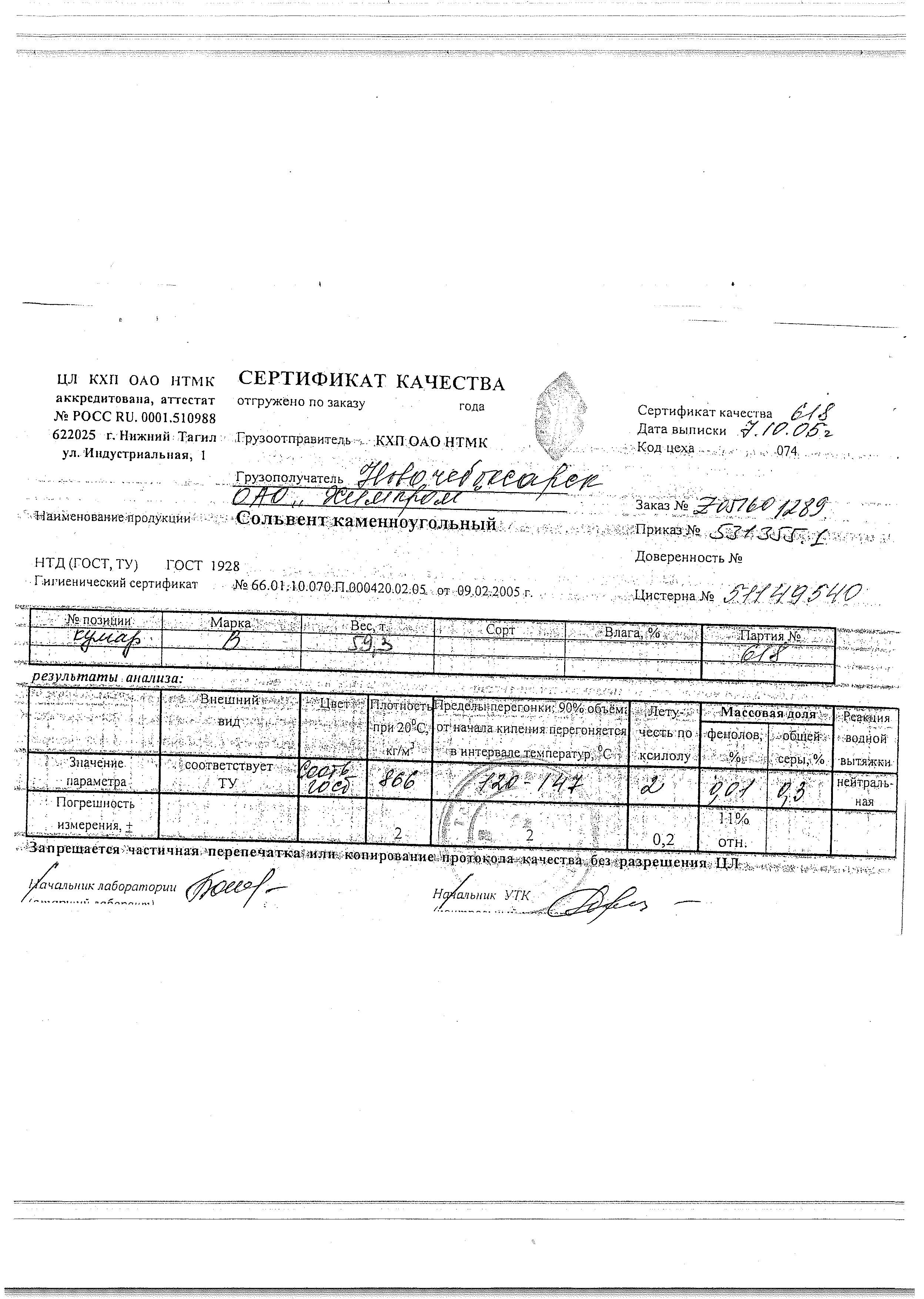 Сольвент каменноугольный