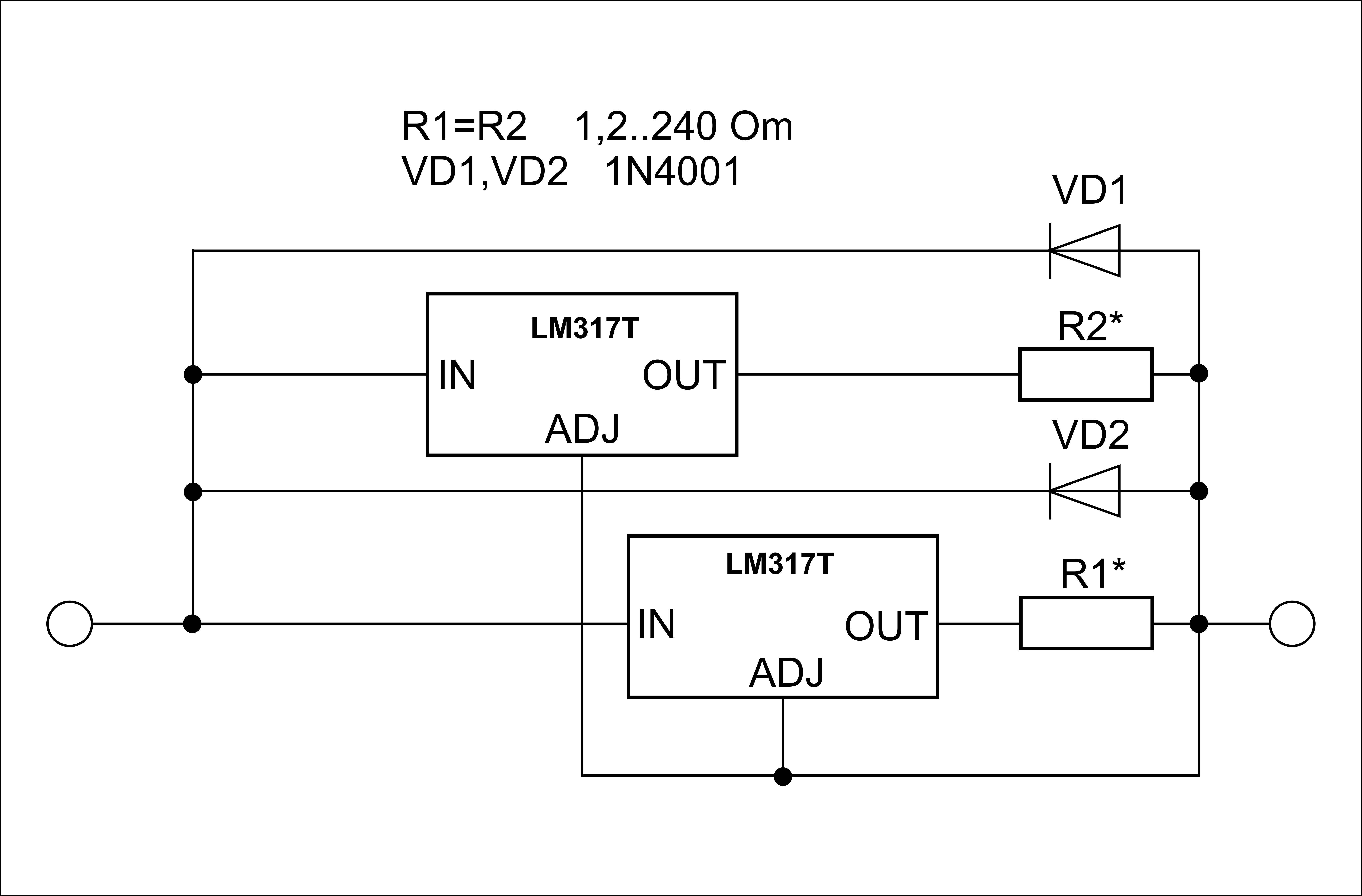 Линейный стабилизатор напряжения с регулировкой на lm317 и pnp транзисторе