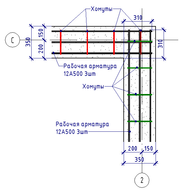 Схема вязки арматуры на углах