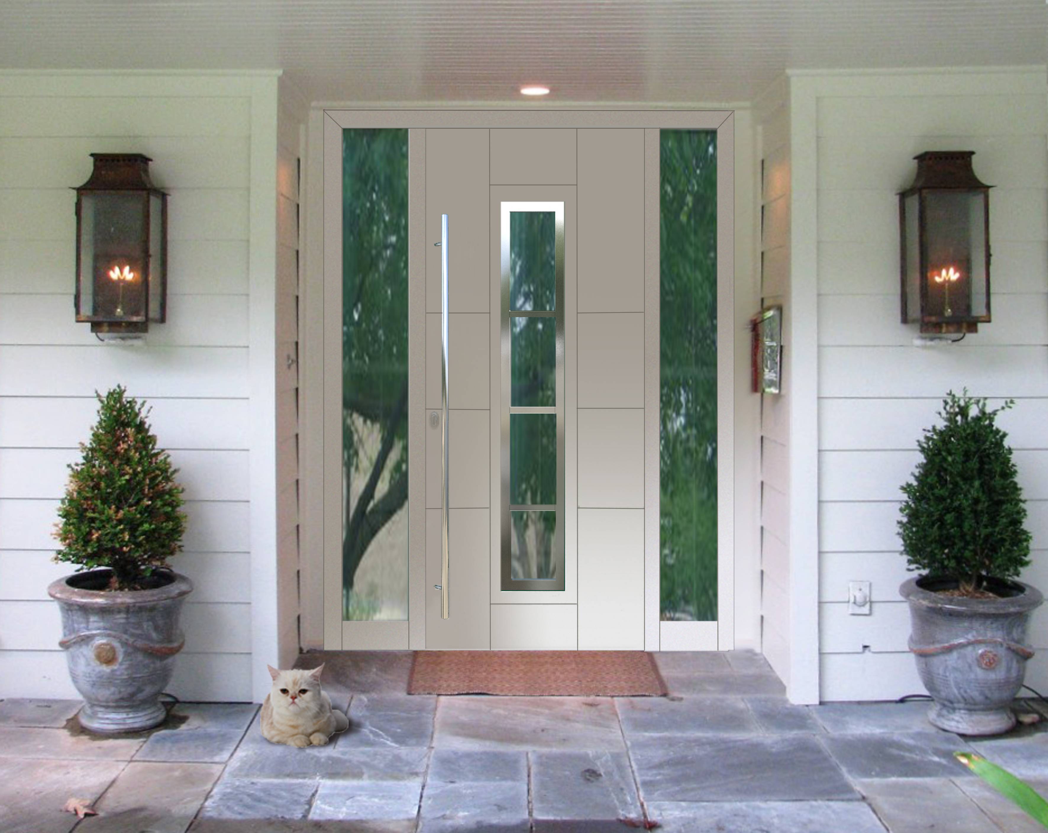 Входные двери со стеклом для загородного дома фото