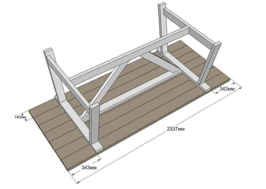 Стол на дачу чертеж