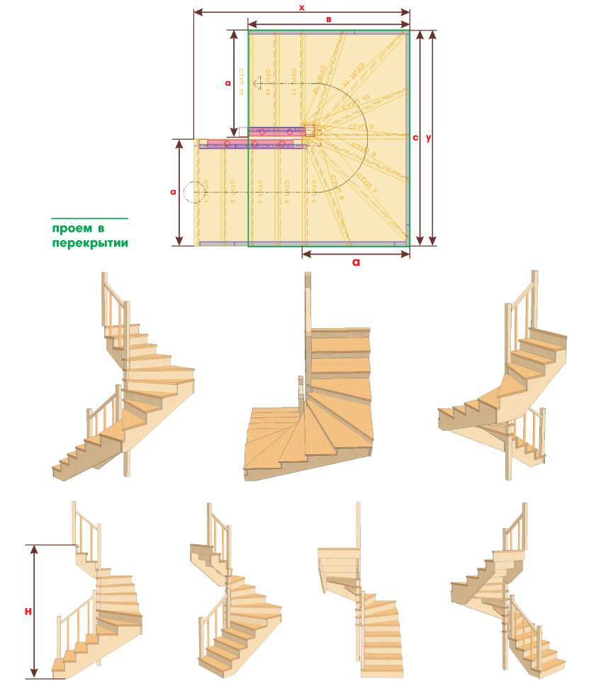 Лестница с забежными ступенями: требования к повороту и грамотный расчёт