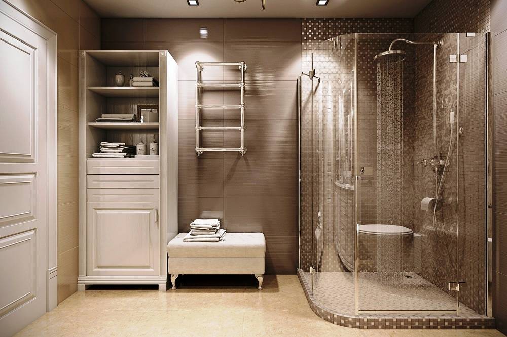 Ванная комната с душевой кабиной дизайн фото