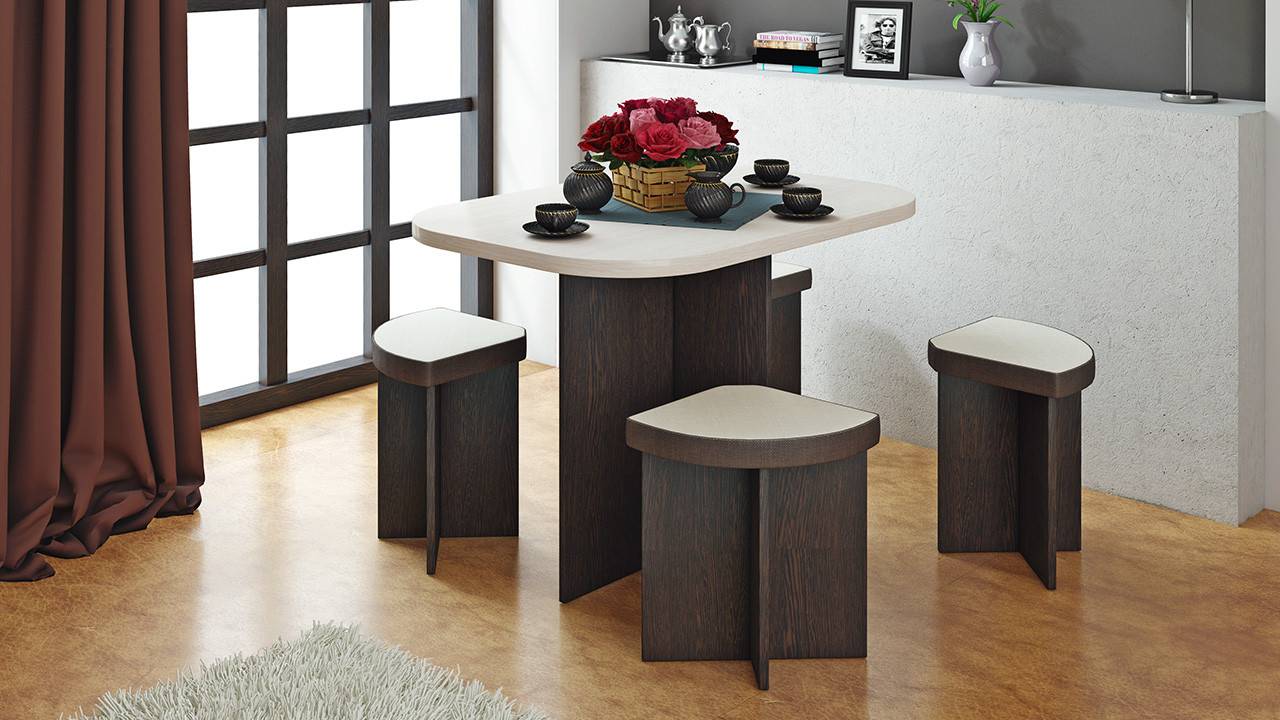 Стол для маленькой кухни - плюсы и минусы отдельно стоящих, угловых столов и барных стоек. откидные и складные столы для маленьких кухонь. выбор материалов и их цветов (фото + видео)