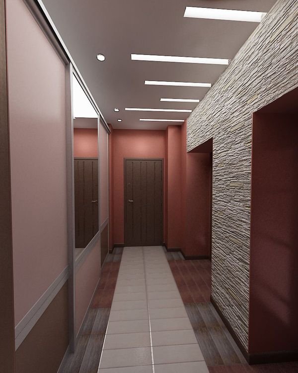 Освещение в коридоре с натяжным потолком фото