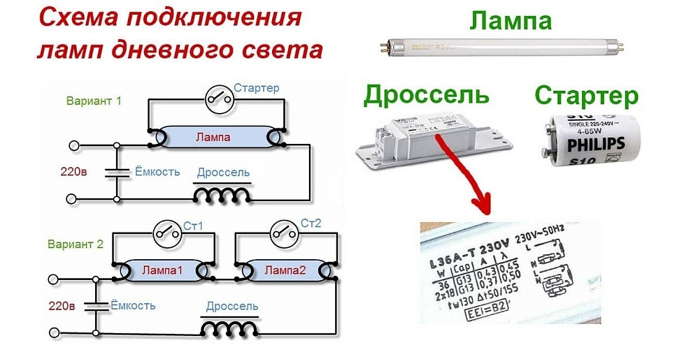 Схемы подключения люминесцентных ламп без дросселя - tokzamer.ru
