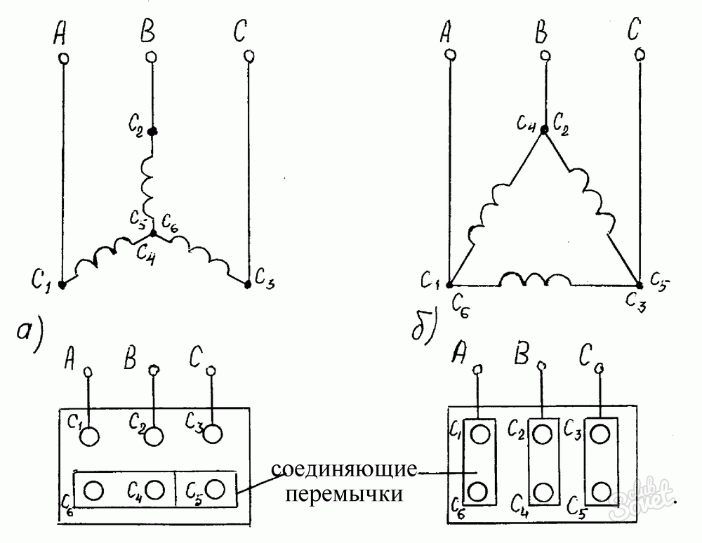 Схема включения звезда треугольник