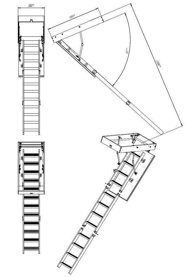 Чердачная лестница своими руками + формулы, схемы, эскизы