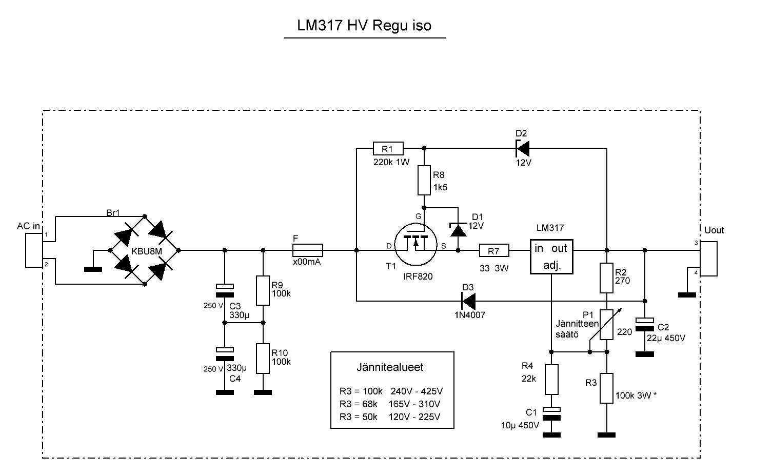 Lm317 схема регулируемого напряжения