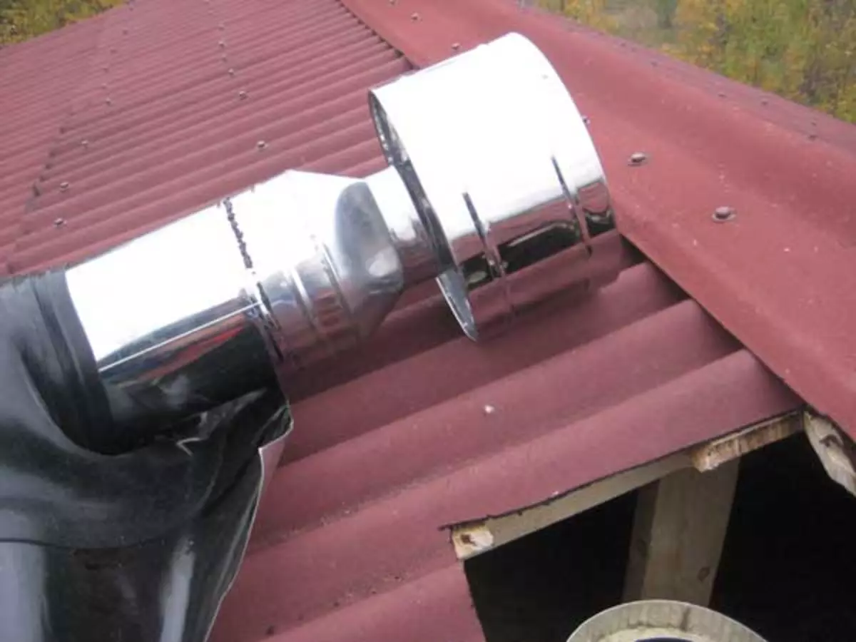 Как вывести трубу через крышу из ондулина