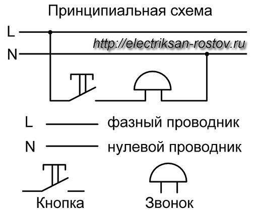 Схема подключения звонка 220в