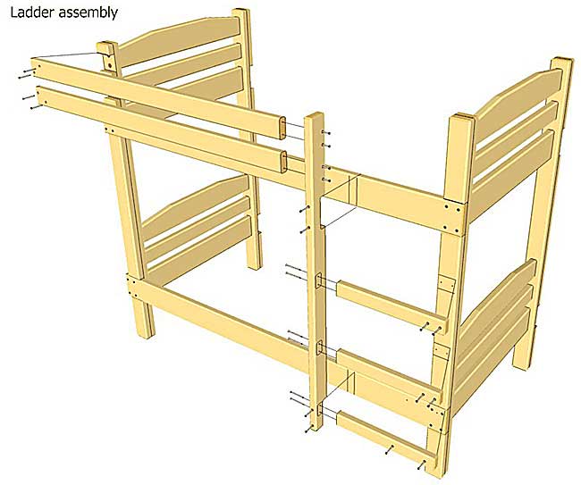 Двухъярусная кровать своими руками: как собрать функциональную мебель из дерева и металла, простые чертежи и схемы  | 80+ фото & видео