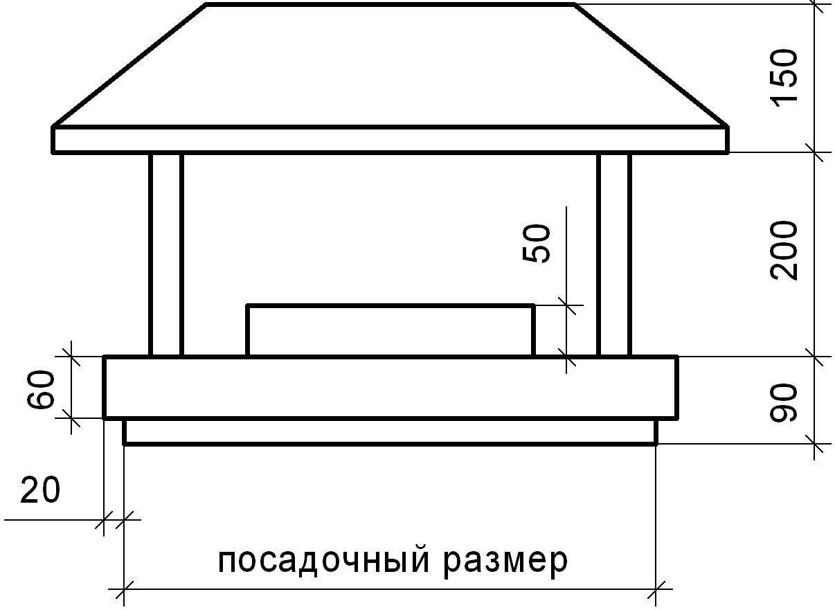 Чертеж грибка на дымоход