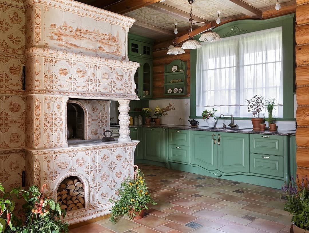 маленькая кухня в русском стиле