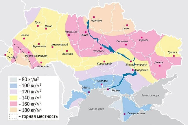 Карта снеговой нагрузки казахстана