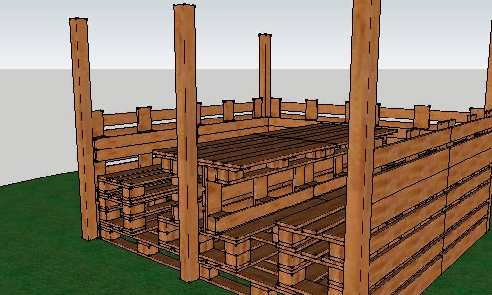 Чертеж беседки из поддонов
