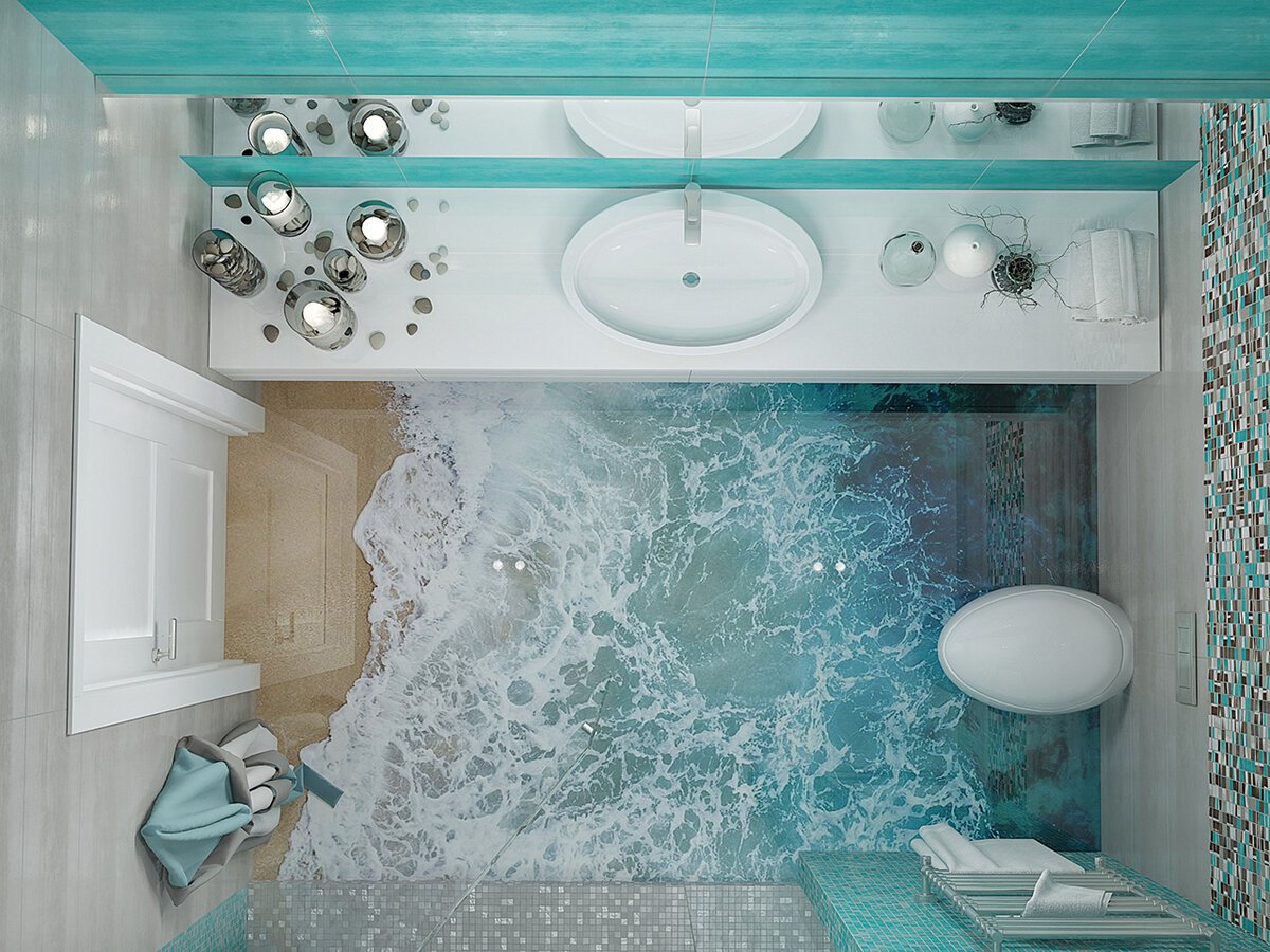 Фото ванной комнаты в морском стиле фото