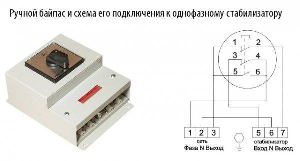 Схема подключения байпаса к стабилизатору