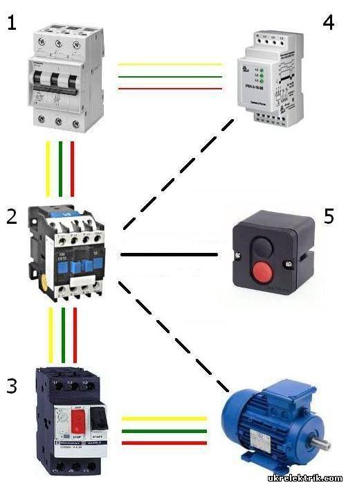 Пускатель с тепловым реле схема