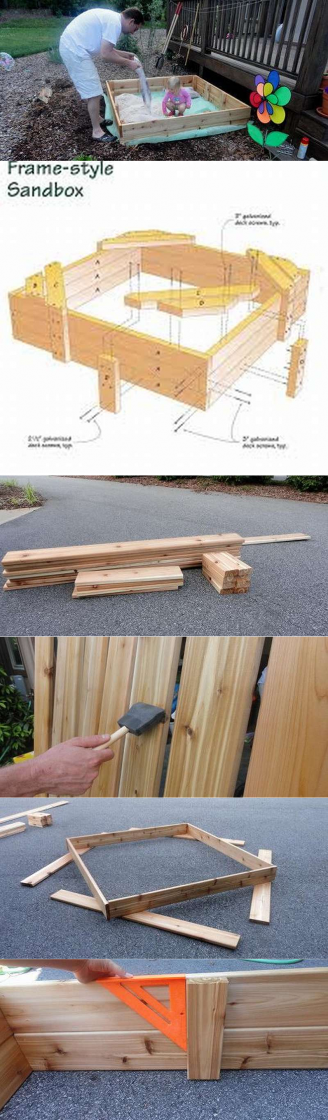 Как сделать деревянную детскую песочницу с крышкой своими руками